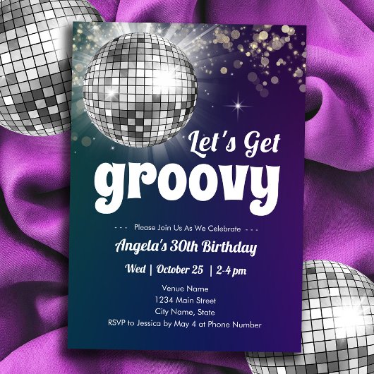 Groovy Disco Dance Party Volwassen Verjaardag Kaart