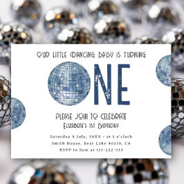 Groovy Disco Dancing Baby First Birthday Kaart