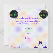 Groovy Disco Dansparty Invitation Kaart (Achterkant)