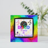 Groovy Disco Dansparty Invitation Kaart (Staand voorkant)