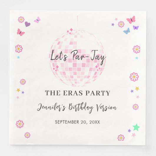 Groovy Disco Era Verjaardagsfeestje Servet (Voorkant)