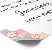 Groovy Disco Eras Verjaardagsfeestje Poster (Hoek)