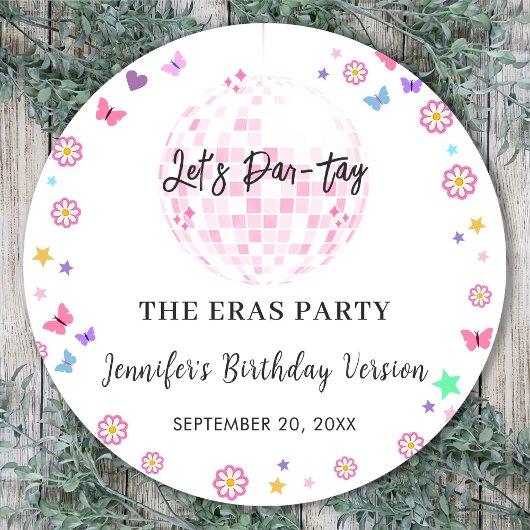 Groovy Disco Eras verjaardagsfeestje Ronde Sticker