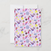 Groovy Disco Lila Party Retro 80s Meisjes Bedankkaart (Achterkant)