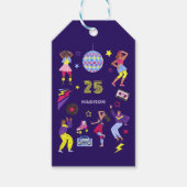Groovy Disco Paarse Party Millennial Retro Cadeaulabel (Voorkant)