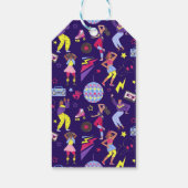 Groovy Disco Paarse Party Millennial Retro Cadeaulabel (Achterkant)