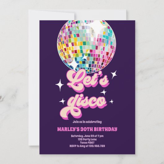 Groovy Disco Party Retro 70s Let's Disco Verjaarda Kaart (Voorkant)