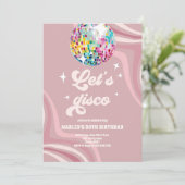 Groovy Disco Party Retro 70s Let's Disco Verjaarda Kaart (Staand voorkant)