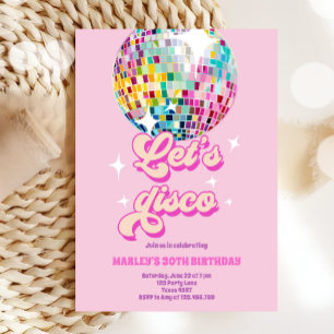 Groovy Disco Party Retro 70s Let's Disco Verjaarda Kaart