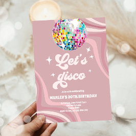 Groovy Disco Party Retro 70s Let's Disco Verjaarda Kaart