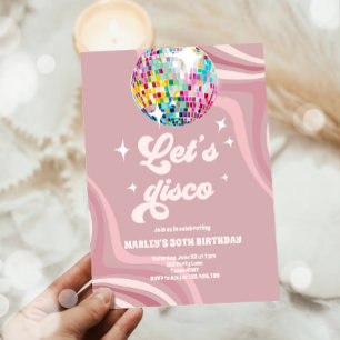 Groovy Disco Party Retro 70s Let's Disco Verjaarda Kaart