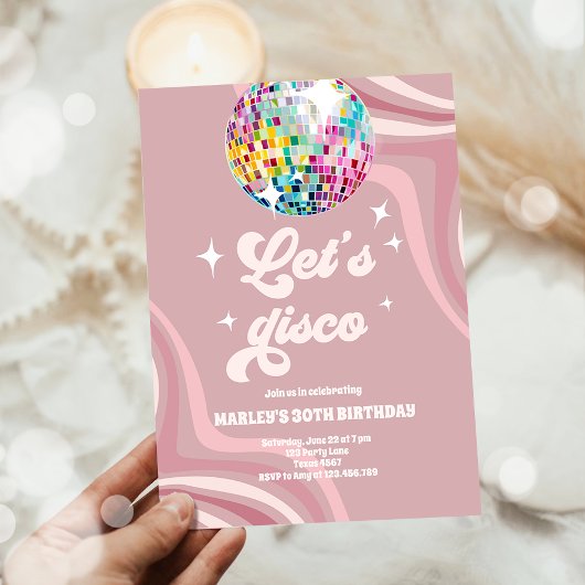 Groovy Disco Party Retro 70s Let's Disco Verjaarda Kaart