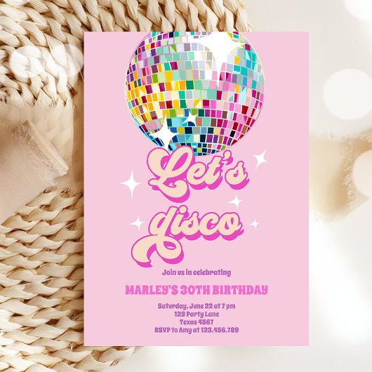 Groovy Disco Party Retro 70s Let's Disco Verjaarda Kaart