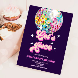 Groovy Disco Party Retro 70s Let's Disco Verjaarda Kaart