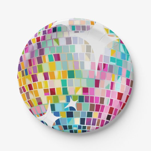 Groovy Disco Party Retro 70s Let's Disco Verjaarda Papieren Bordje (Voorkant)