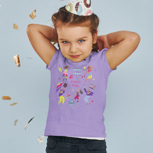 Groovy Disco Party Retro 80s Discoball Paarse T-shirt