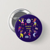 Groovy Disco Party Retro 80s Moeder Paarse Ronde Button 5,7 Cm (Voorkant /achterkant)