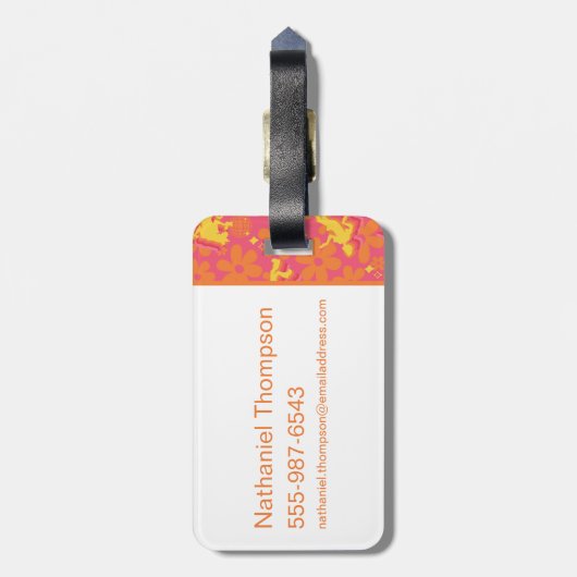 Groovy Disco Scooby-Doo Pattern Bagagelabel (Achterkant verticaal)