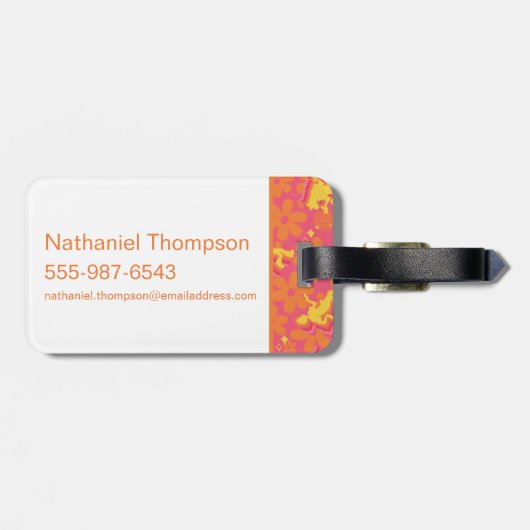 Groovy Disco Scooby-Doo Pattern Bagagelabel (Achterkant horizontaal)