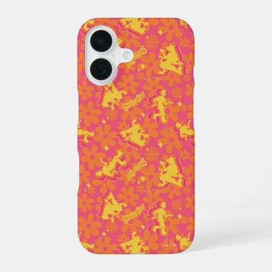 Groovy Disco Scooby-Doo Pattern iPhone 16 Hoesje (Achterkant)