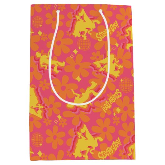 Groovy Disco Scooby-Doo Pattern Medium Cadeauzakje (Voorkant)