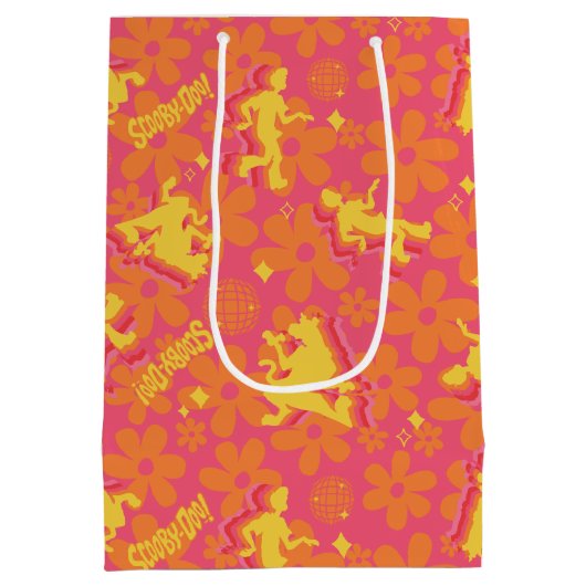 Groovy Disco Scooby-Doo Pattern Medium Cadeauzakje (Achterkant)