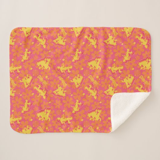 Groovy Disco Scooby-Doo Pattern Sherpa Deken (Voorkant (horizontaal))