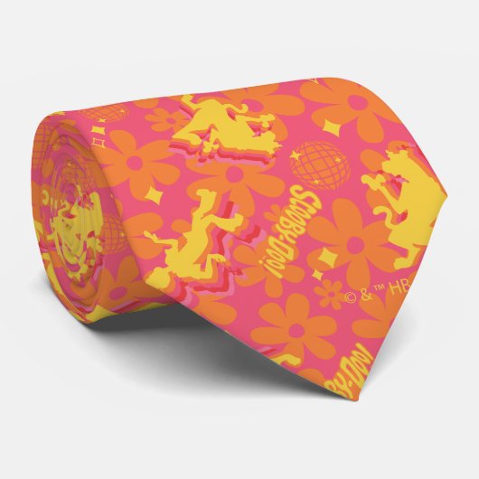 Groovy Disco Scooby-Doo Pattern Stropdas (Opgerold)
