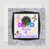 Groovy Disco THEME Party BLDING Invitation Kaart (Voorkant)