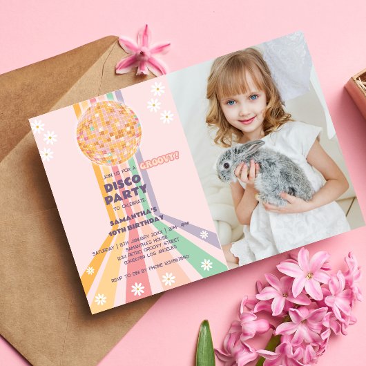 Groovy Disco Verjaardagsfoto Kaart