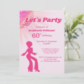 Groovy Discobal Roze Paarse Vrouwen 60ste Verjaard Kaart (Staand voorkant)