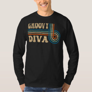 Groovy Diva jaren '70 Esthetische Nostalgie jaren T-shirt