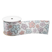 Groovy doedle flower patroon satin lint (Spoel)