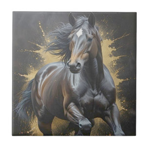 groovy donkere paard tegeltje
