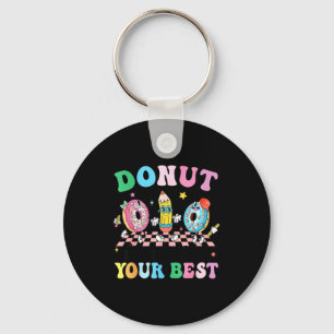 Groovy donut stress doe je test dag leraren kinder sleutelhanger