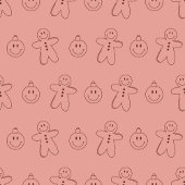 Groovy Douchegordijn Retro Pastel Kerst Pret