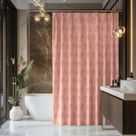 Groovy Douchegordijn Retro Pastel Kerst Pret