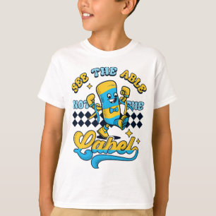 Groovy Down Syndrome Zie het etiket niet T-shirt