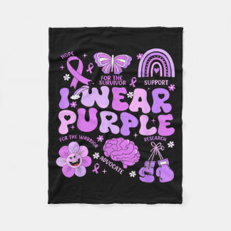 Groovy Draag Paars Steun Epilepsie Bewustzijnsdag Fleece Deken