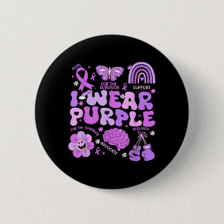 Groovy Draag Paars Steun Epilepsie Bewustzijnsdag Ronde Button 5,7 Cm