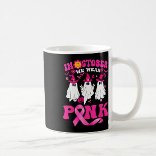 Groovy Draag roze borstkanker Warrior Cute Ghost Koffiemok