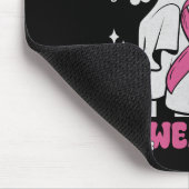 Groovy Draag roze borstkanker Warrior Cute Ghost Muismat (Hoek)