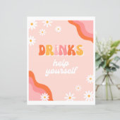 Groovy Drink Party Sign | Groovy-teken (Staand voorkant)