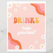 Groovy Drink Party Sign | Groovy-teken (Voorkant)