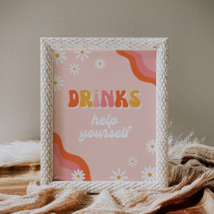 Groovy Drink Party Sign Groovy-teken