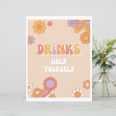 Groovy Drink Party Sign | Groovy-teken (Staand voorkant)