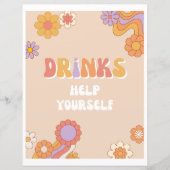 Groovy Drink Party Sign | Groovy-teken (Voorkant)