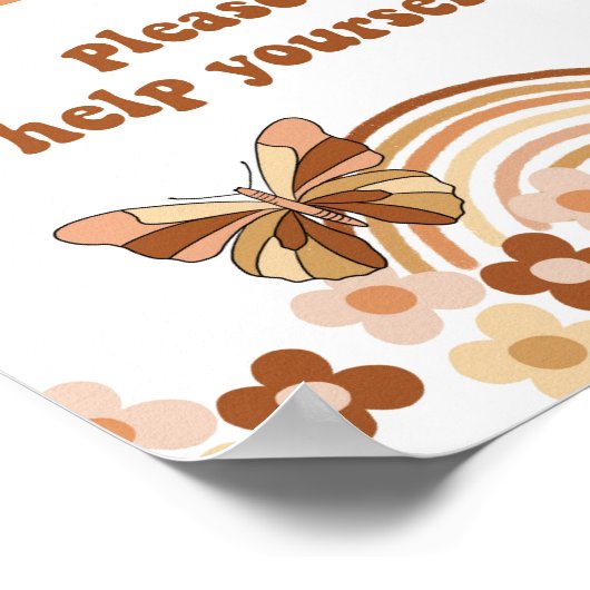 Groovy Drinken Party Sign Retro Hippie Poster (Hoek)