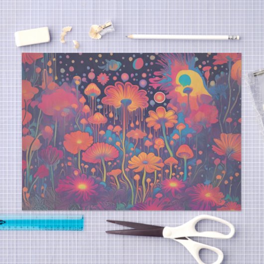 Groovy Druppelende Bloemen Decoupage Tissue Paper Tissuepapier (Craft)