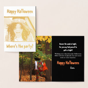 Groovy Dude Halloween Goud Folie Wenskaart Kaarten